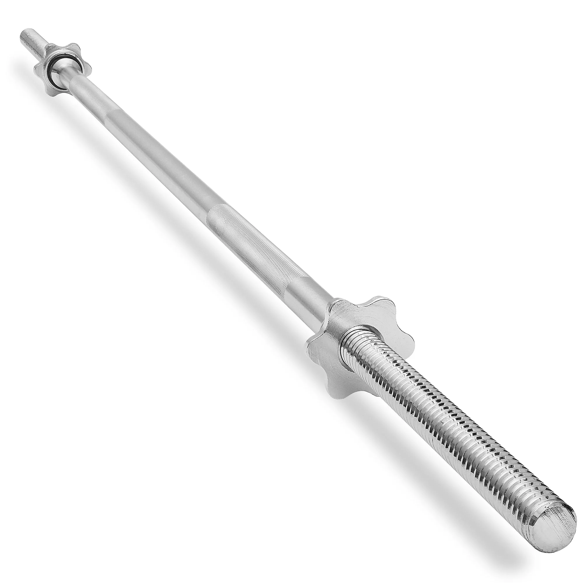 1" Weightlifting Barbell - Threaded Straight Bar with Star Collars