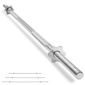 1" Weightlifting Barbell - Threaded Straight Bar with Star Collars