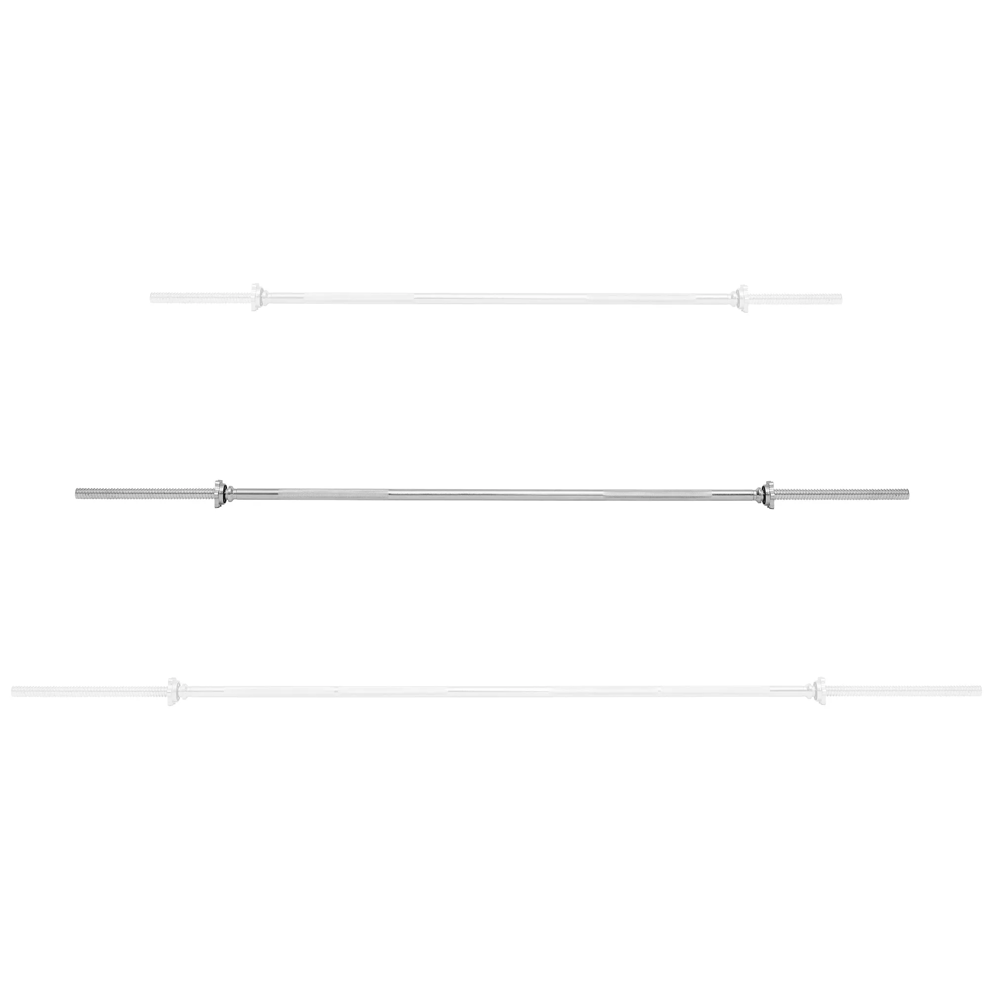 1" Weightlifting Barbell - Threaded Straight Bar with Star Collars