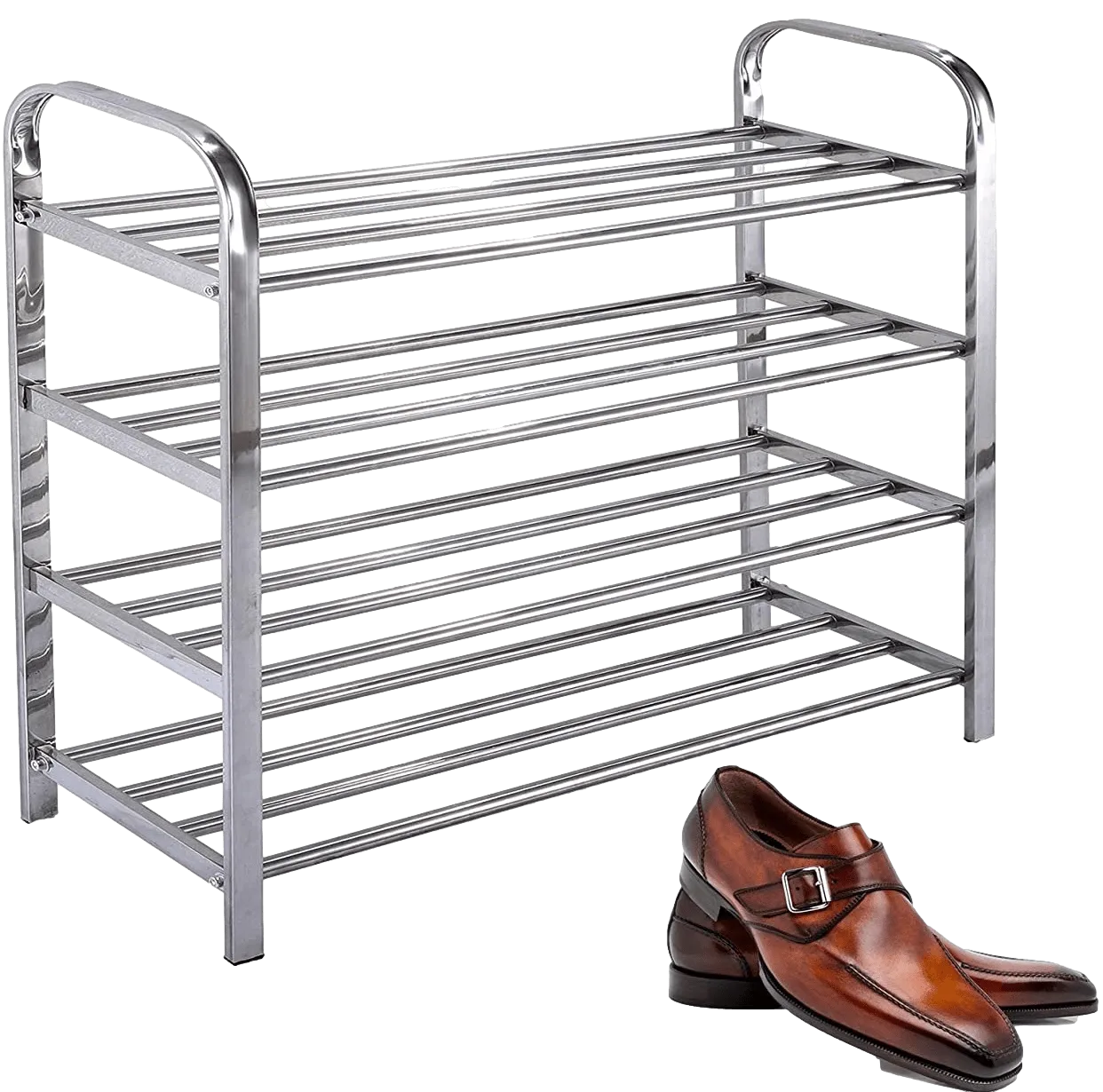 4 Tier Stainless Steel Shoe Storage Display Rack 70 x 60 x 23 cm 6213 A (Parcel Rate)