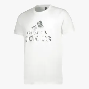 adidas Mens Foil Badge Of Sport Graphic Short Sleeve Tee White