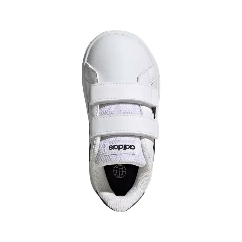 Adidas scarpa sneakers con strappo da bambino Grand Court 2.0 2.0 CF GW6527 bianco-nero