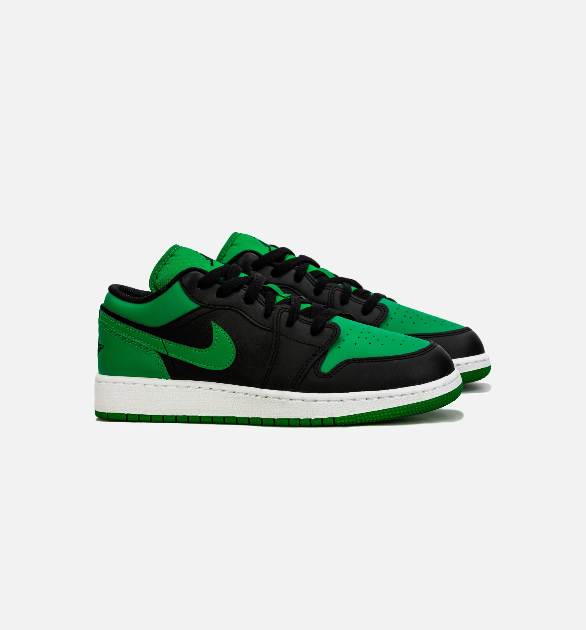 Air Jordan 1 Retro Low Lucky Green Grade School Lifestyle Shoe - Black/Green