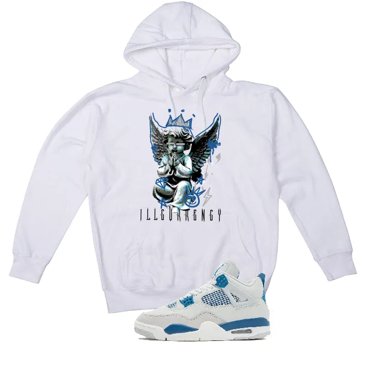 Air Jordan 4 “Military Blue” | illcurrency White T-Shirt (Graffiti Angel)