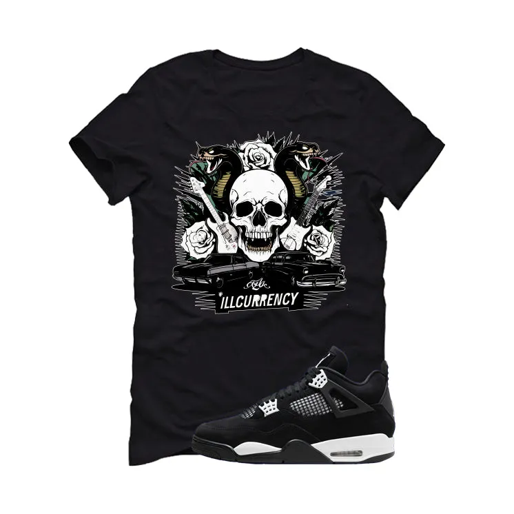 Air Jordan 4 White Thunder Black T-Shirt (Vintage Illcurrency)| illcurrency