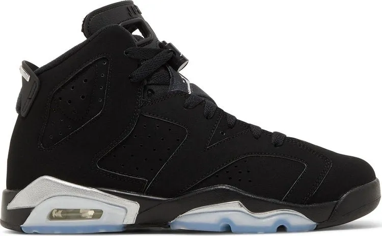 Air Jordan 6 Retro GS Chrome Sneakers, Black