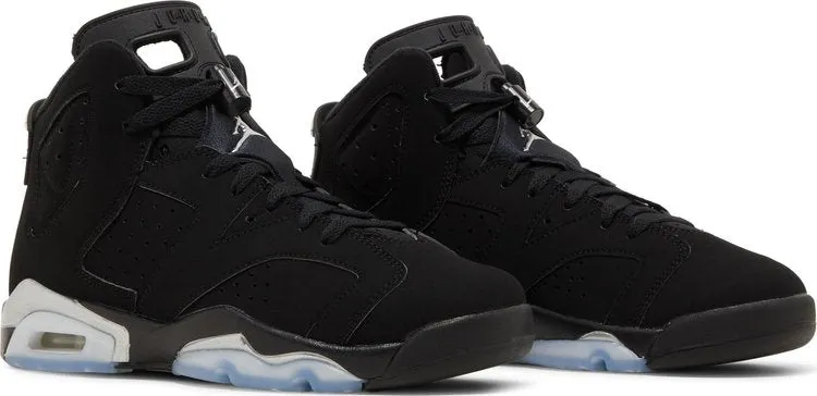 Air Jordan 6 Retro GS Chrome Sneakers, Black