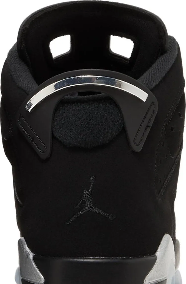 Air Jordan 6 Retro GS Chrome Sneakers, Black