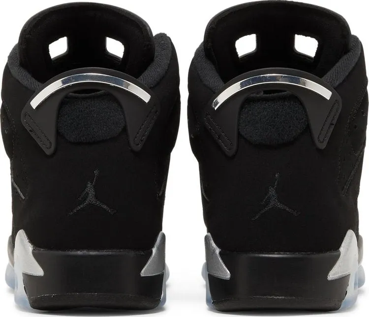 Air Jordan 6 Retro GS Chrome Sneakers, Black