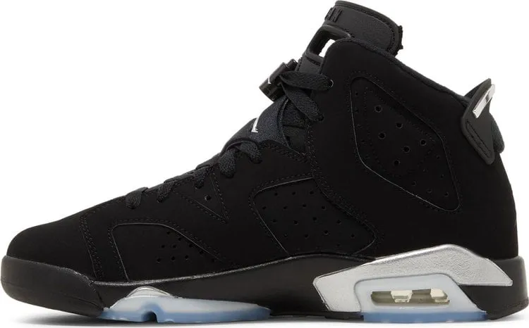 Air Jordan 6 Retro GS Chrome Sneakers, Black