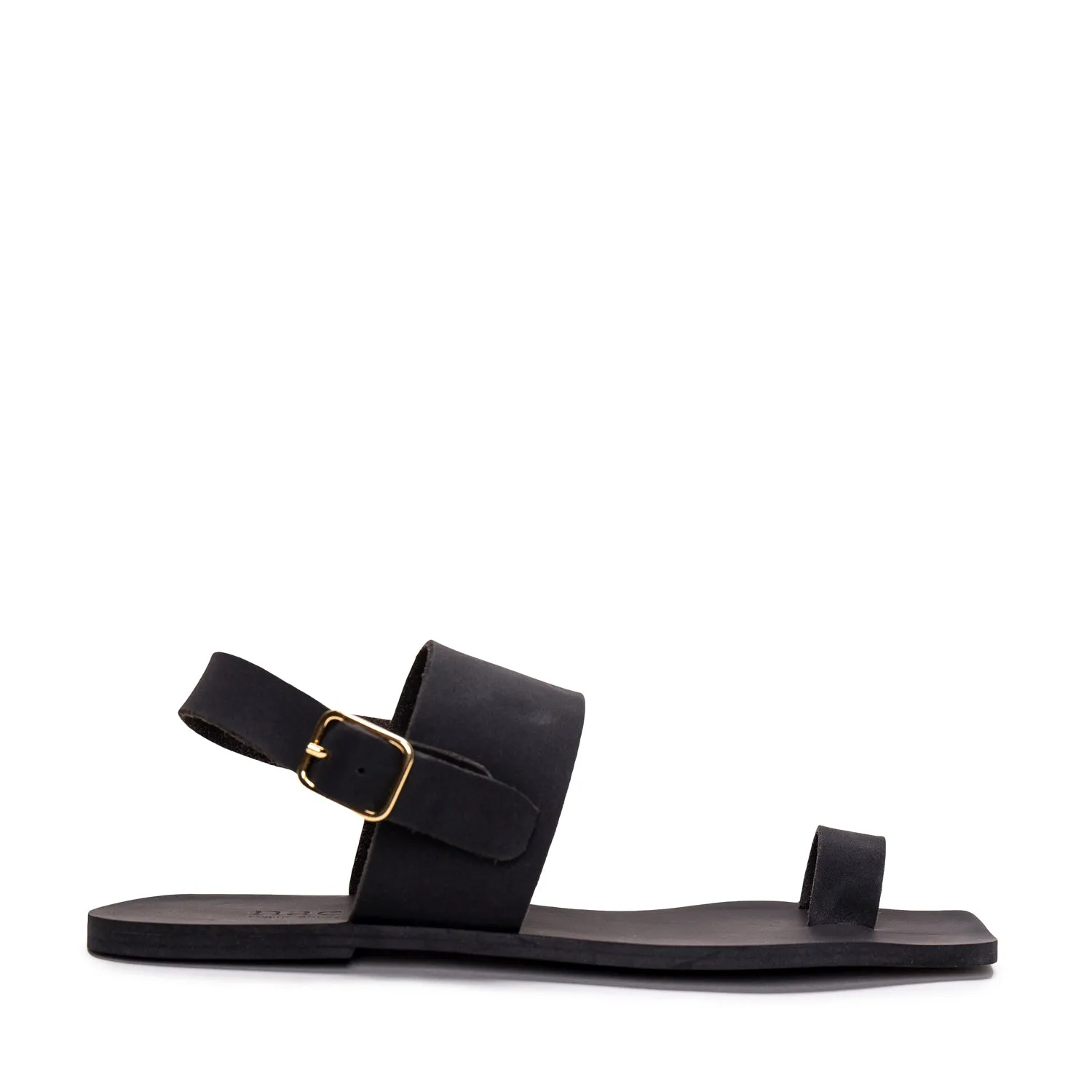 Alina Vegan Flat Slingback Sandals Black