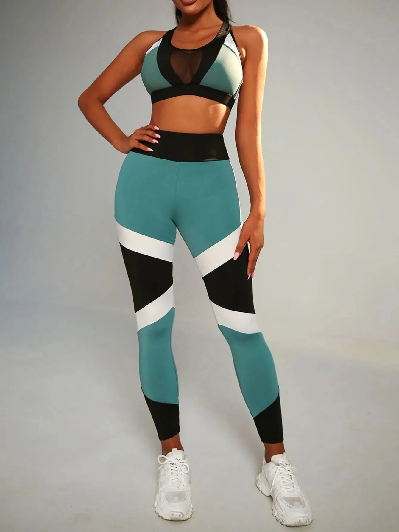 Amaya Colorblock Crisscross Workout Set