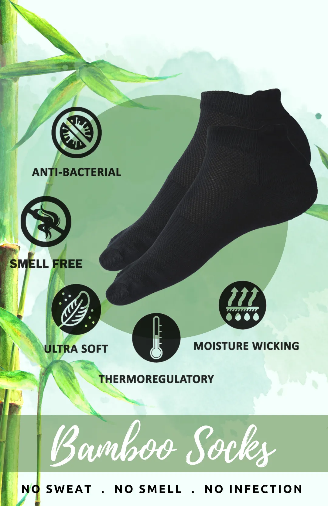 Bamboology Trends Bamboo fabric ankle length socks pack of 2