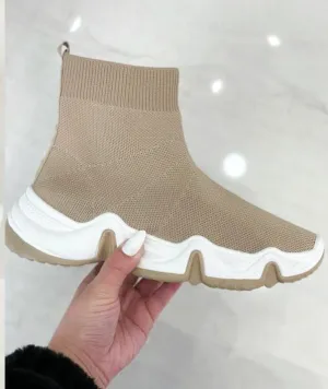 BB INSPIRED SOCK SNEAKERS NUDE