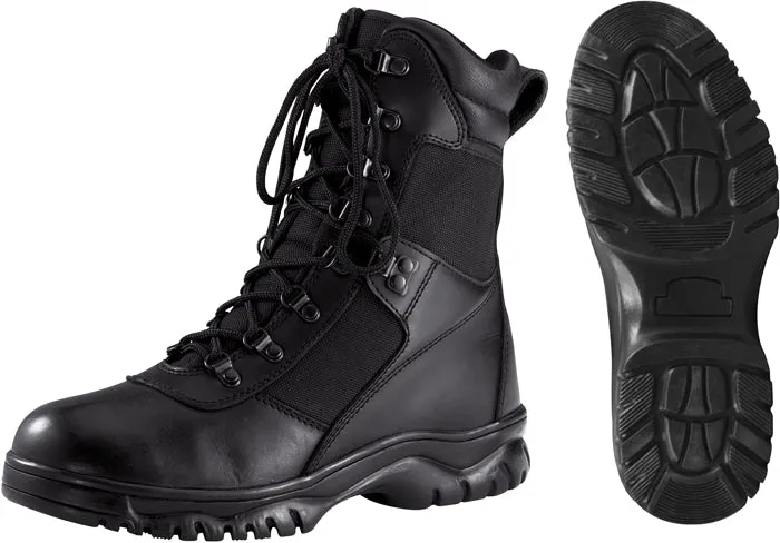 Black Public Safety Slip Resistant Forced Entry Tactical Boots - Leather 8 in.