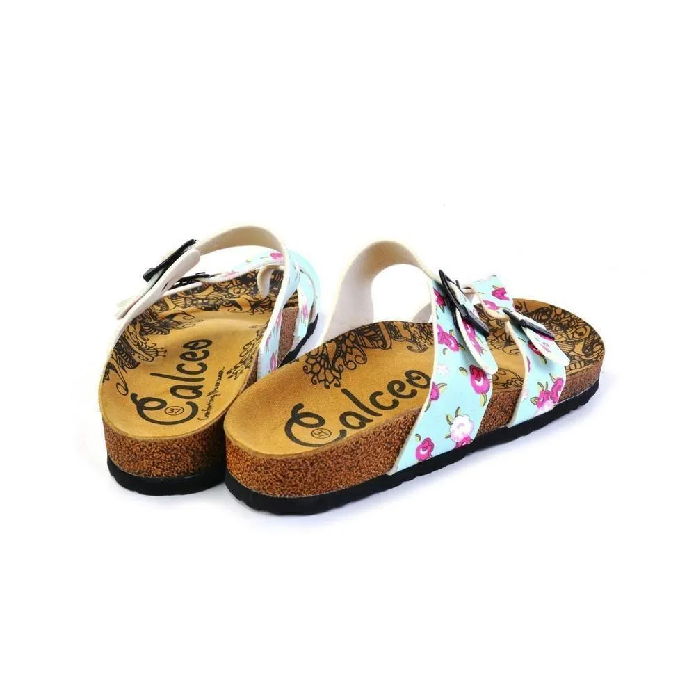 Blue & Pink Floral Sandal CAL1012