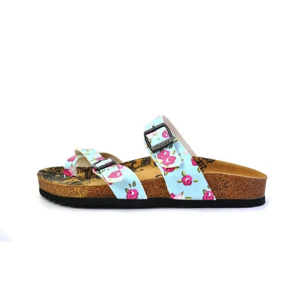 Blue & Pink Floral Sandal CAL1012