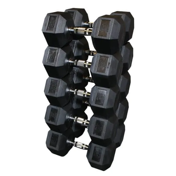 Body-Solid Rubber Hex Dumbbell Sets SDRS