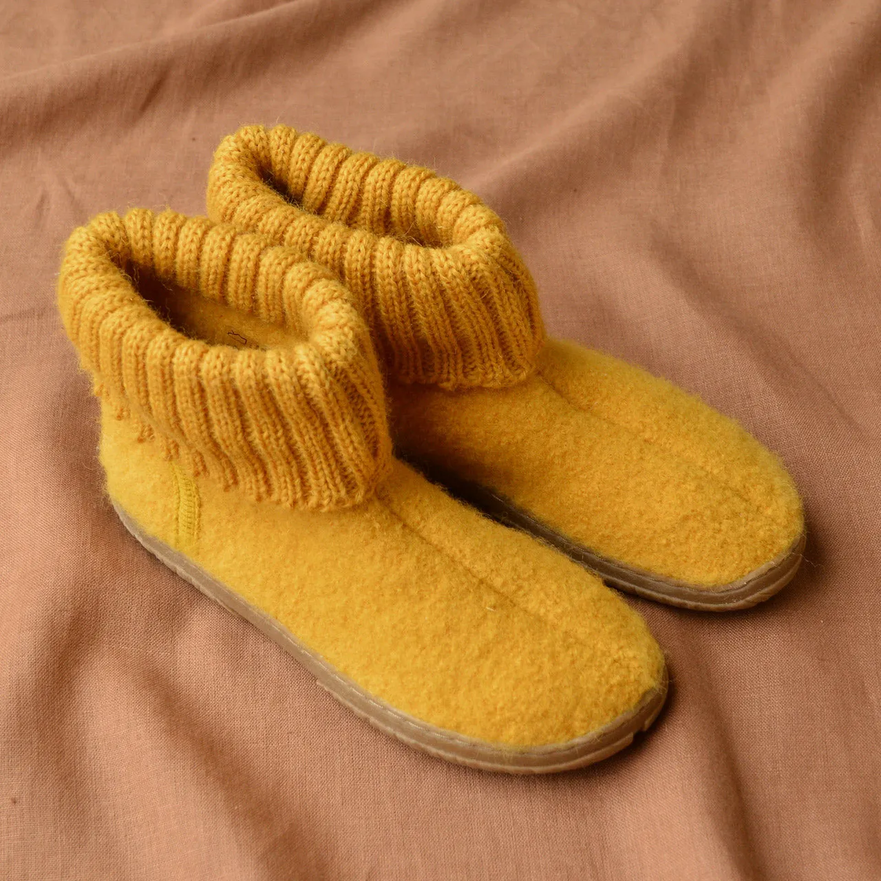 Boiled Wool Slipper Boots - Toni - Sonne (Kids 23-35)