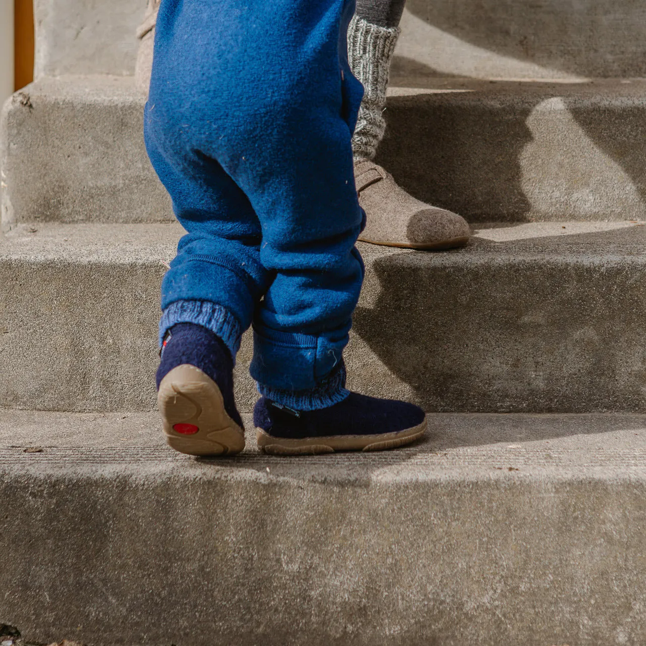 Boiled Wool Slipper Boots - Yuki - Midnight (Kids 23-35)