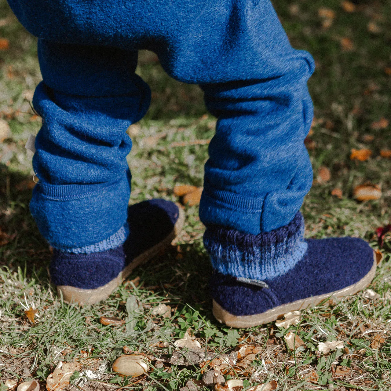 Boiled Wool Slipper Boots - Yuki - Midnight (Kids 23-35)