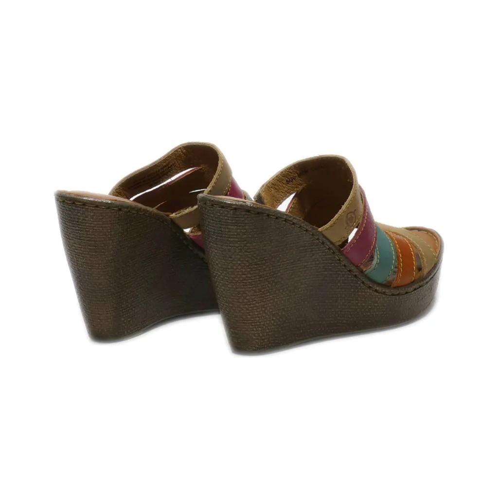 Born Wedge Shoes Leather Brown Colour For Women