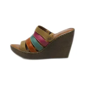 Born Wedge Shoes Leather Brown Colour For Women