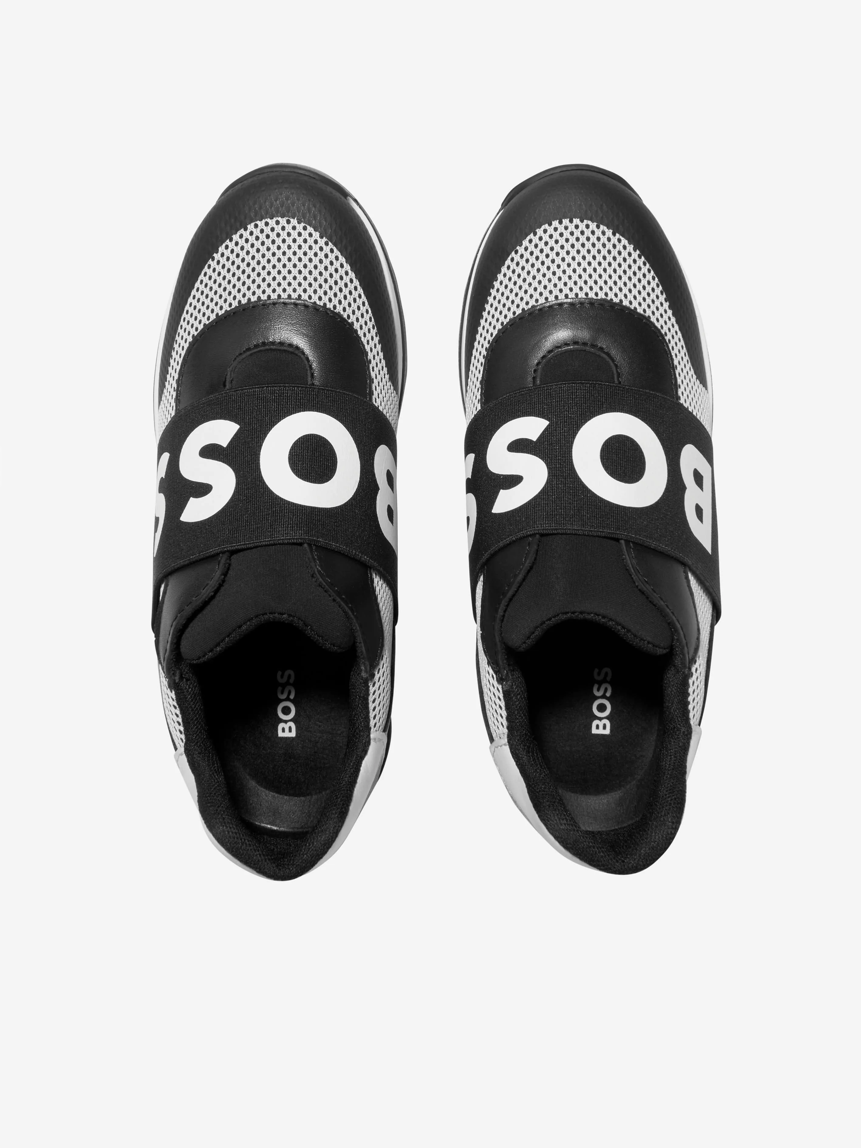 BOSS Boys Logo Trainers In Black