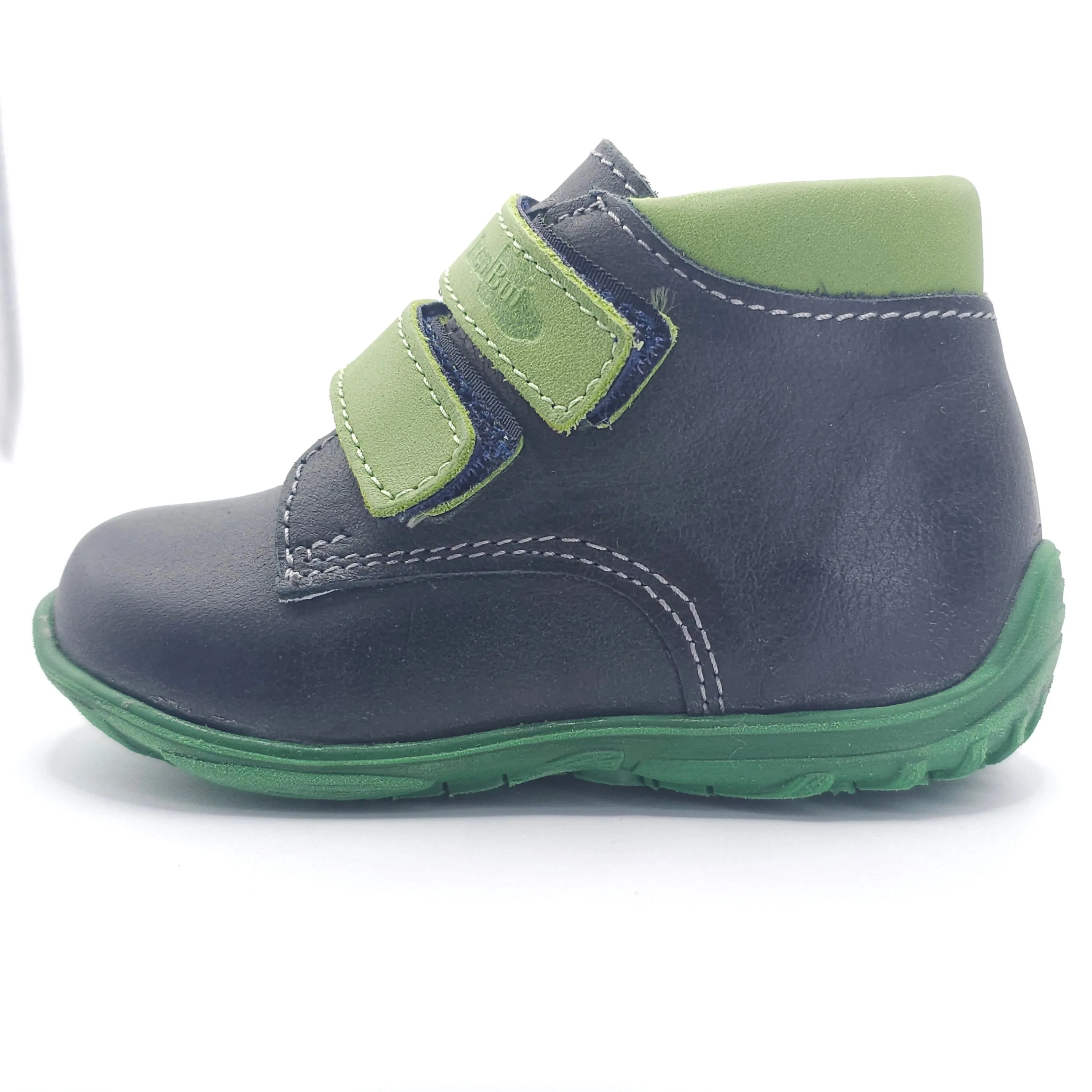 Boys Double Velcro Shoe In Green