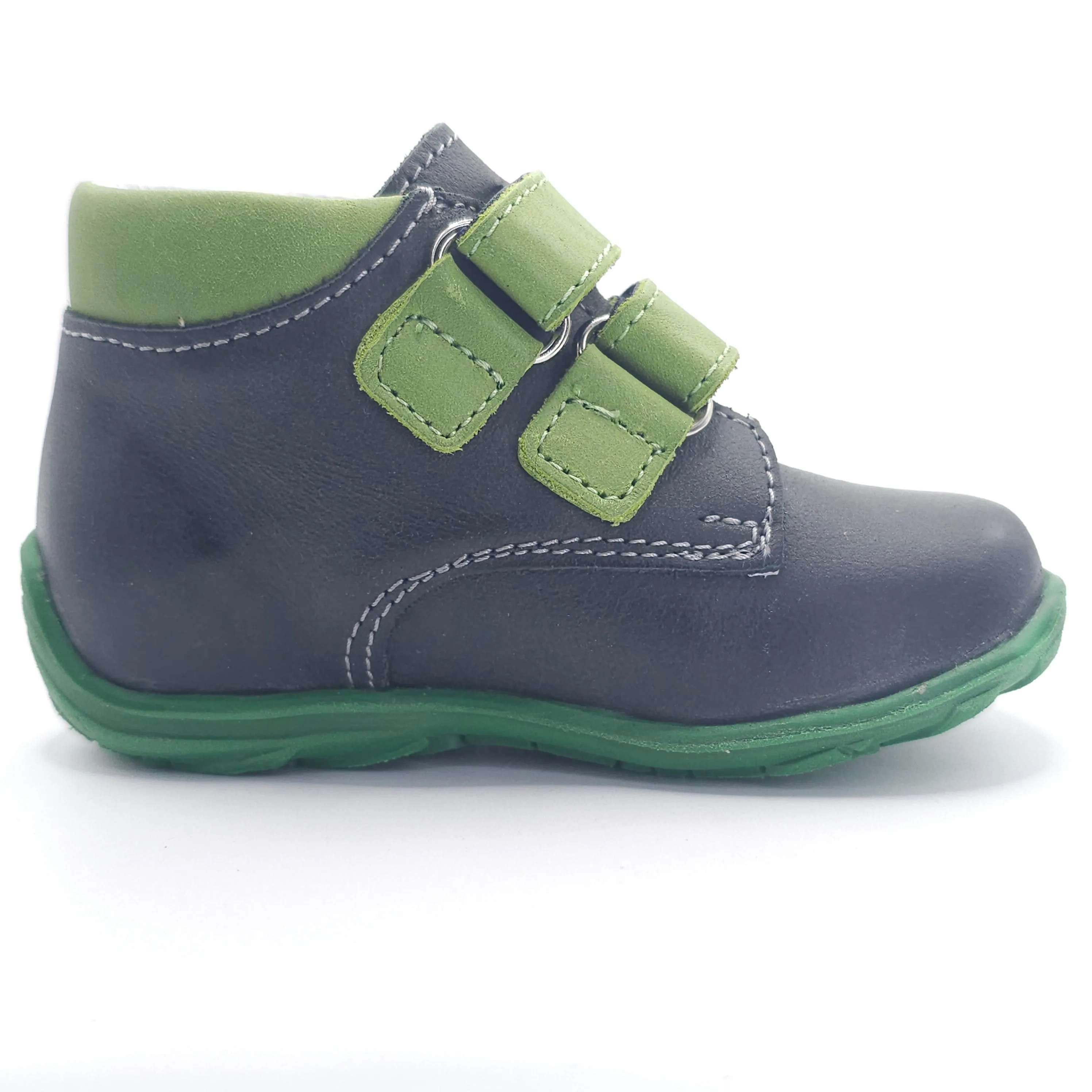 Boys Double Velcro Shoe In Green