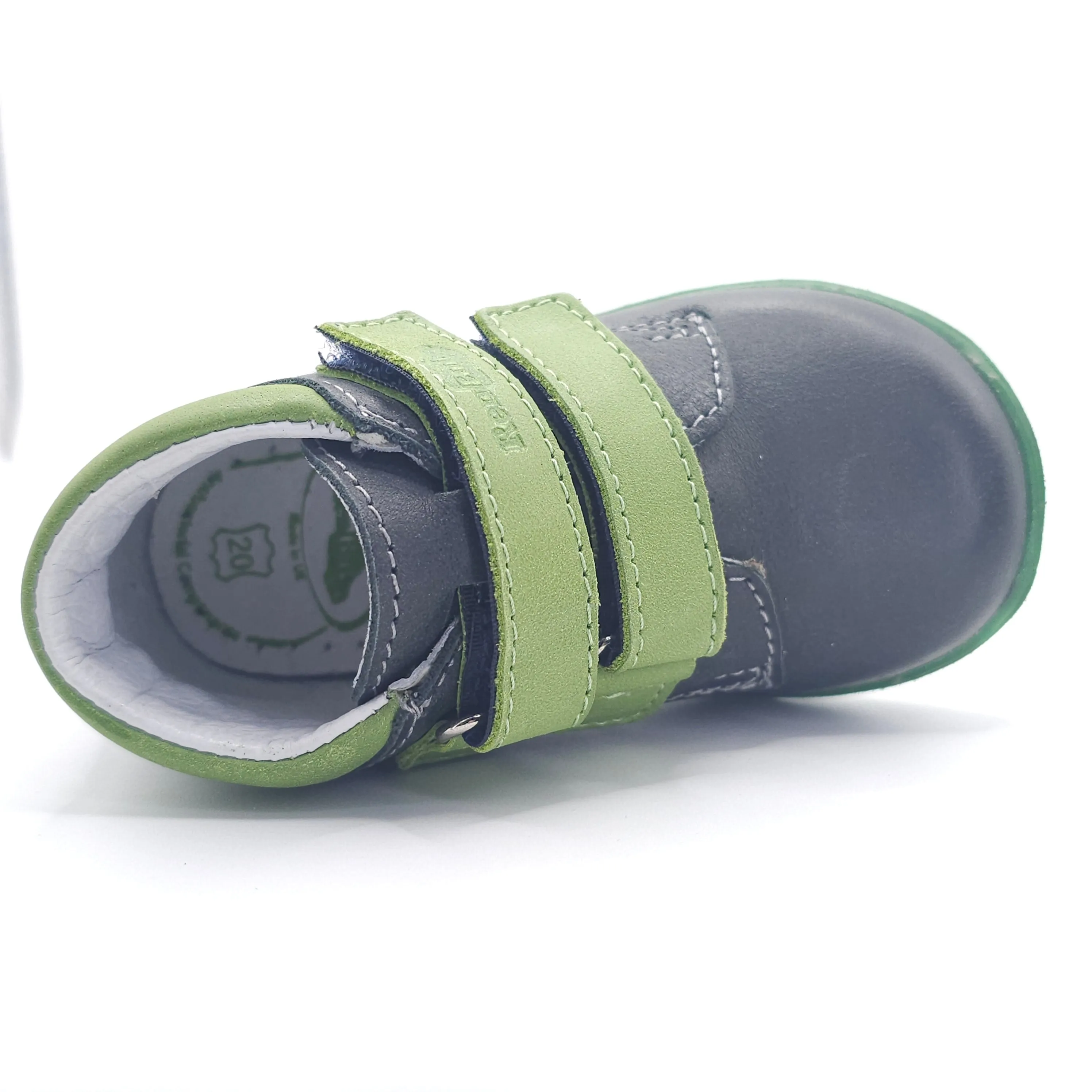 Boys Double Velcro Shoe In Green