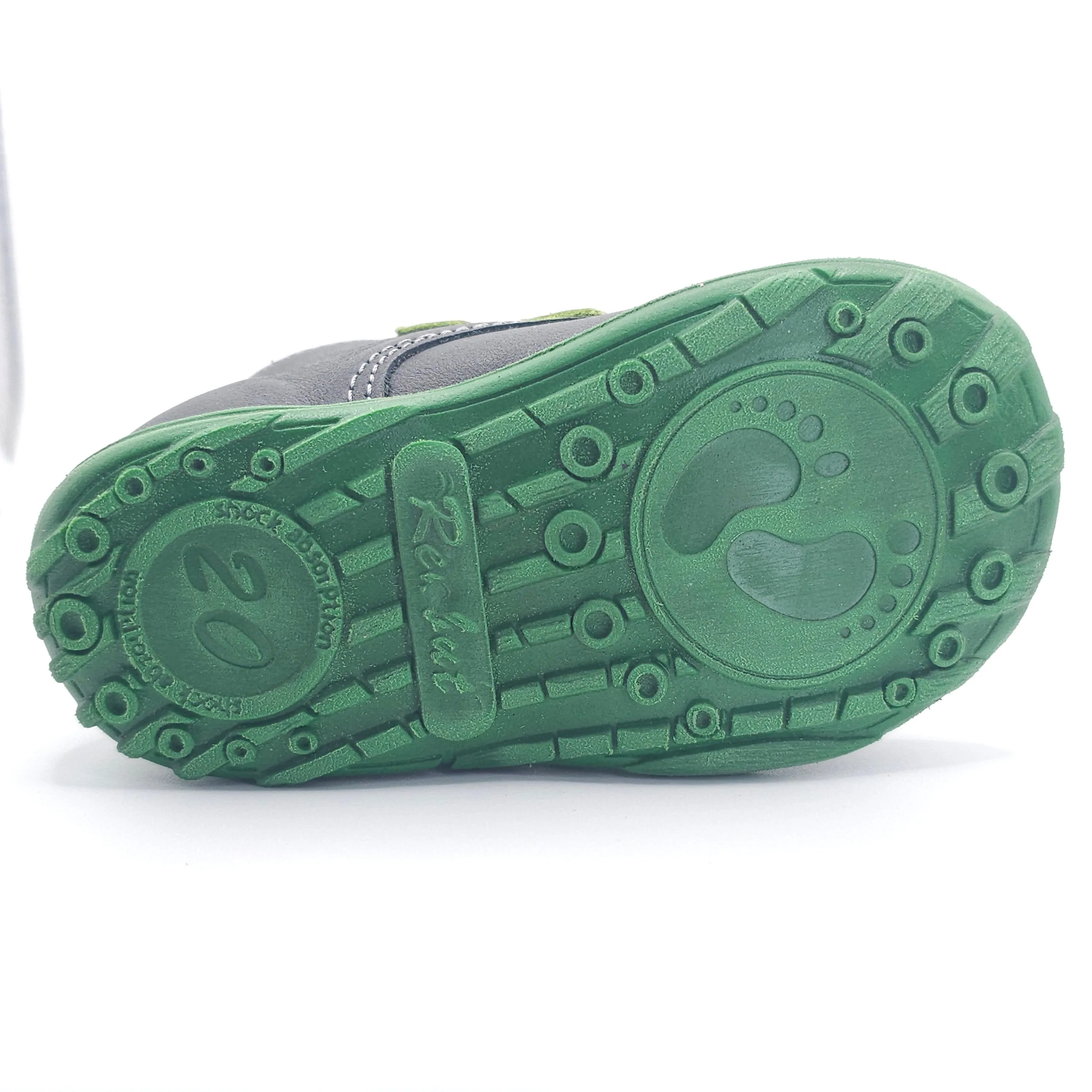 Boys Double Velcro Shoe In Green