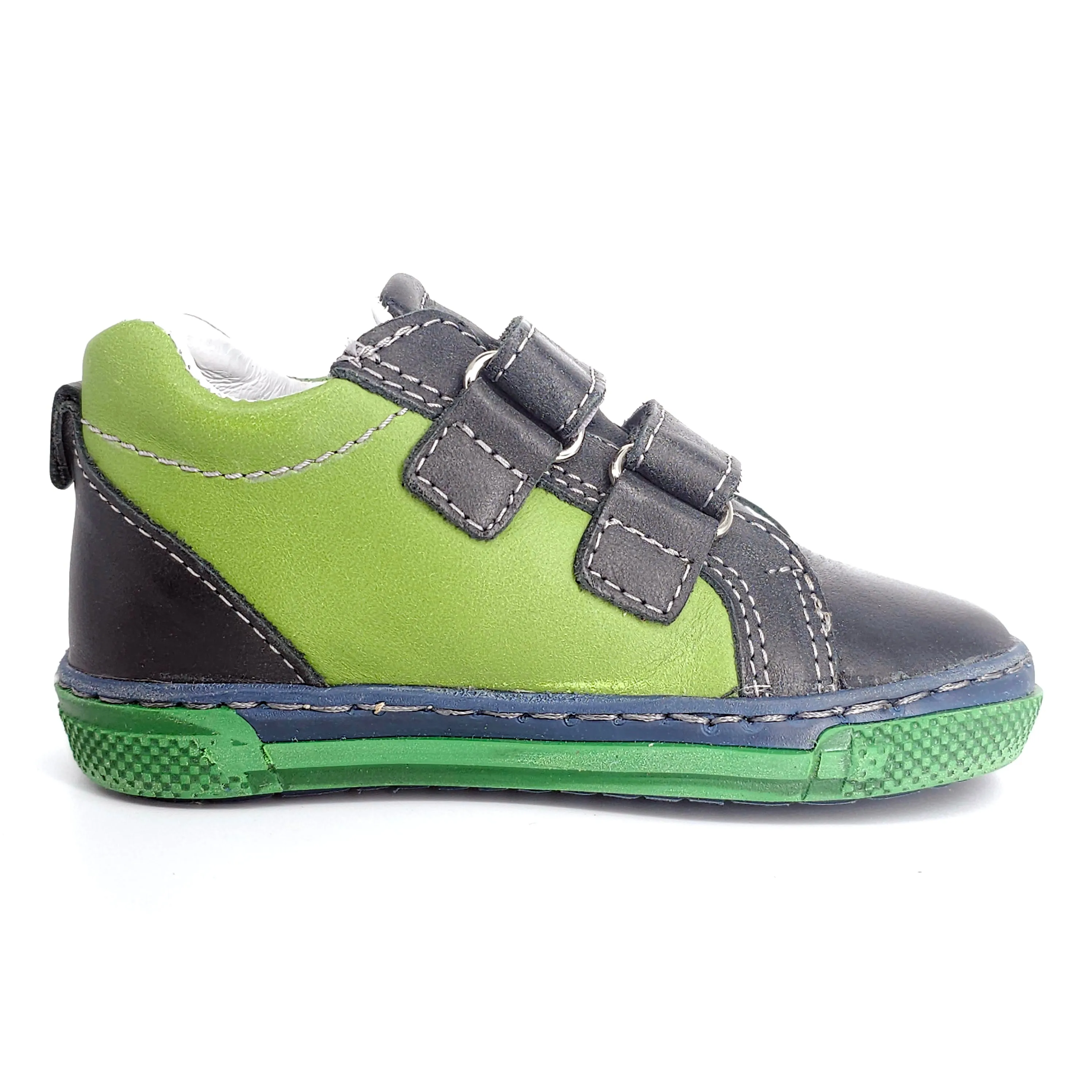 Boys Double Velcro Shoe In Light Green