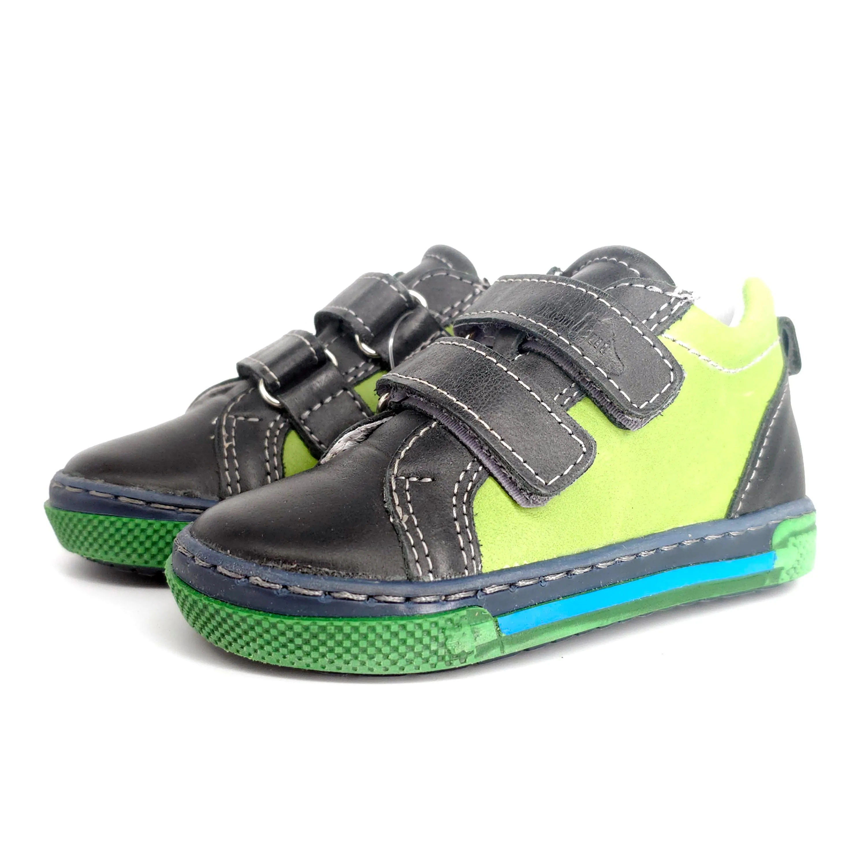 Boys Double Velcro Shoe In Light Green