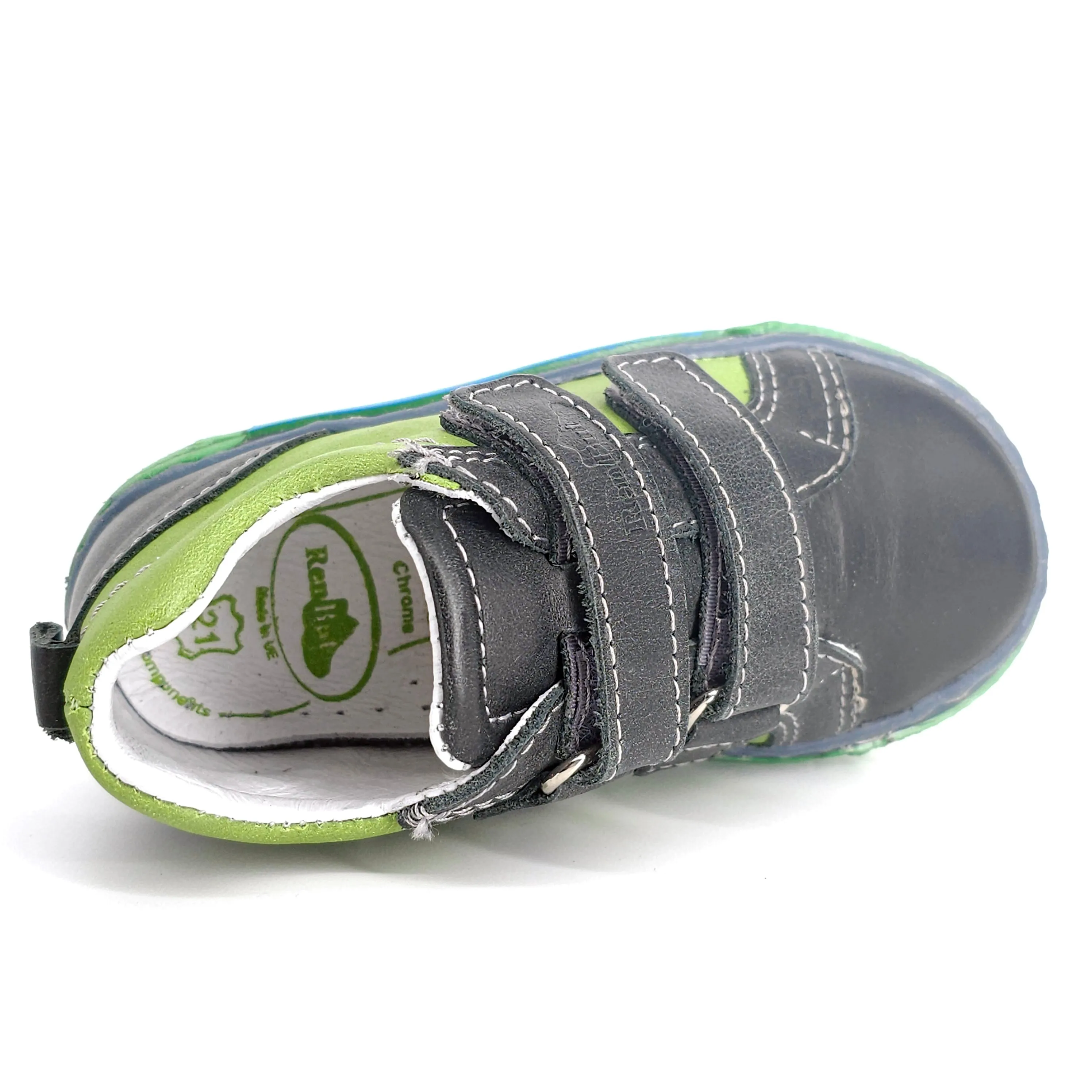 Boys Double Velcro Shoe In Light Green