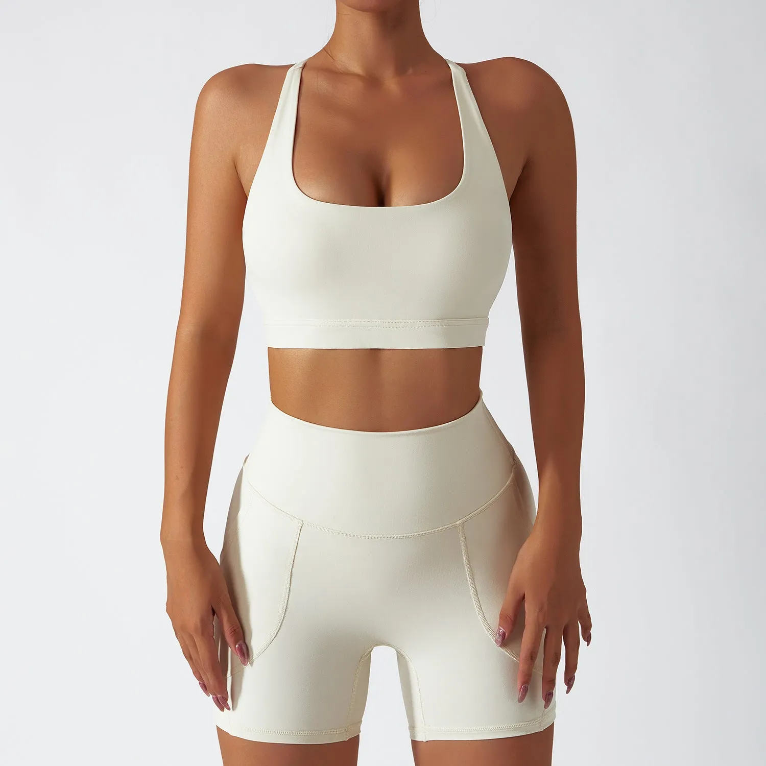 breathable waist-hip short workout sets