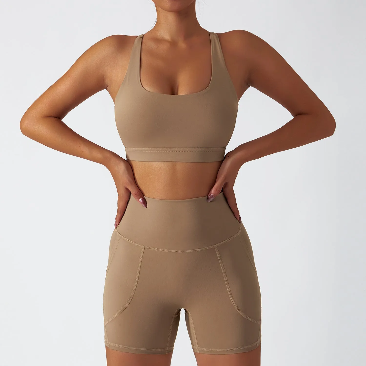 breathable waist-hip short workout sets