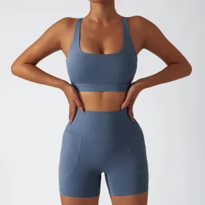 breathable waist-hip short workout sets