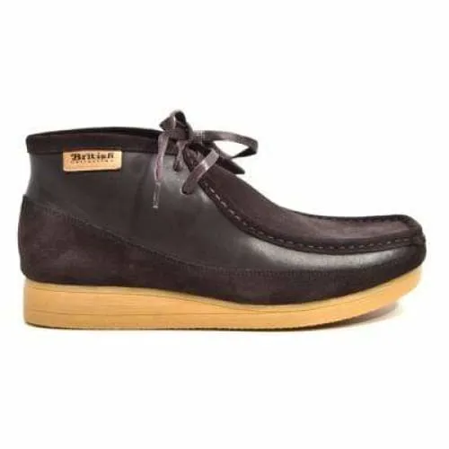 British Walkers New Castle Wallabee Boots Men's Brown Suede and Leather