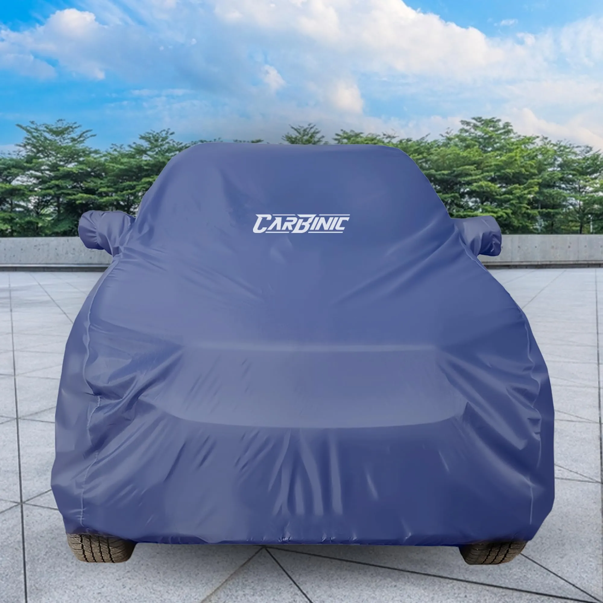 CARBINIC Car Body Cover for Nissan Kicks 2019 | Water Resistant, UV Protection Car Cover | Scratchproof Body Shield | All-Weather Cover | Mirror Pocket & Antenna | Car Accessories Dusk Blue