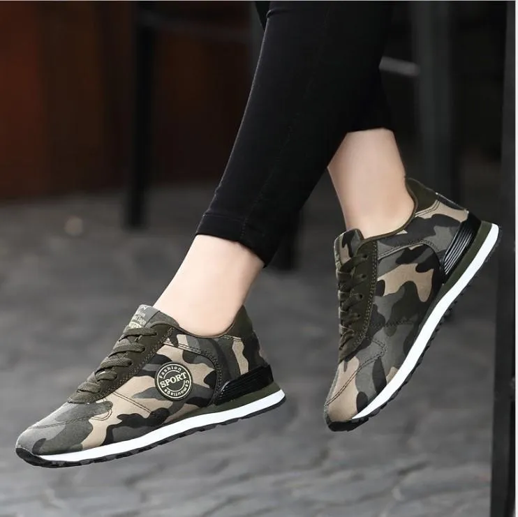 Casual Camouflage Damping Couple Round Toe Sport Sneakers