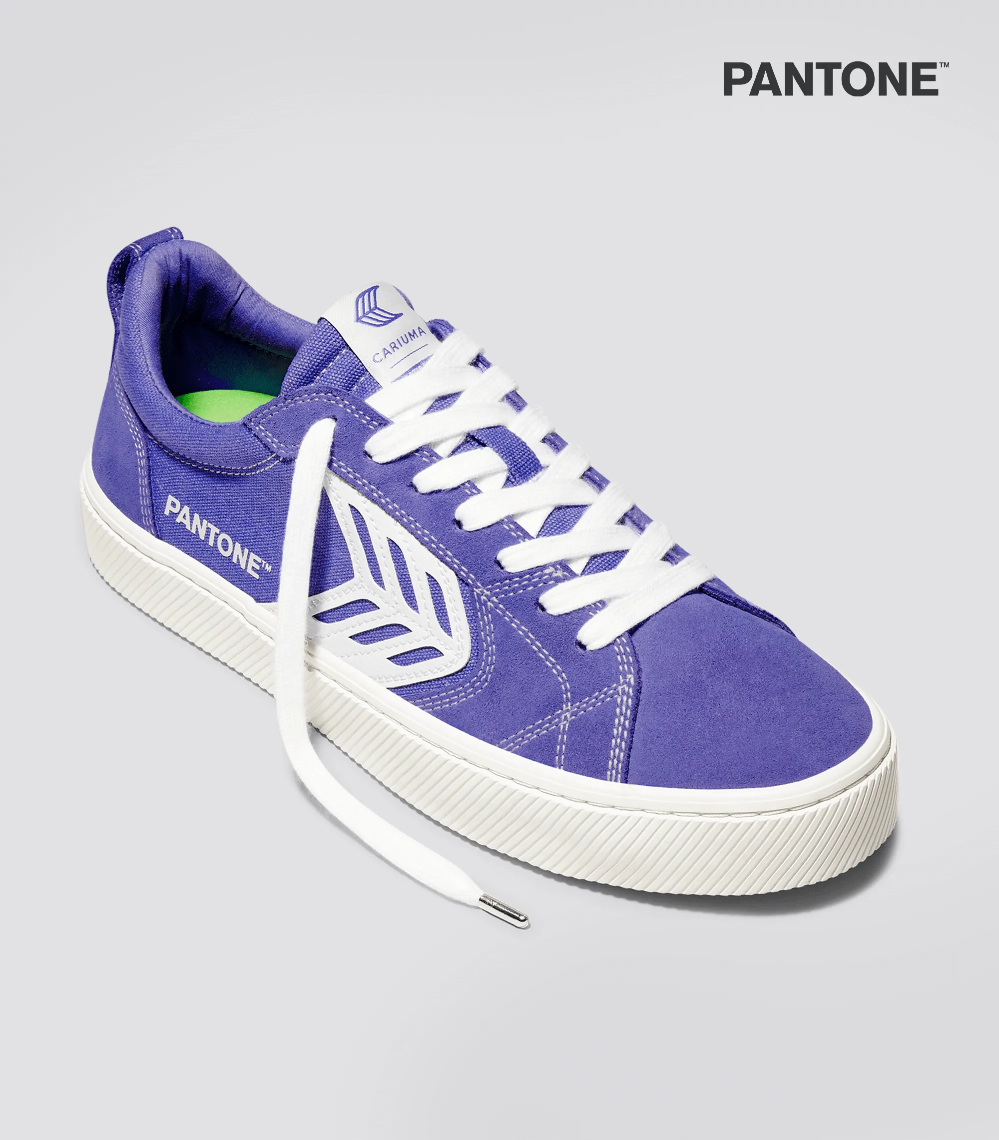 CATIBA PRO Low Pantone Very Peri Suede and Canvas Contrast Thread Ivory Logo Sneaker Women