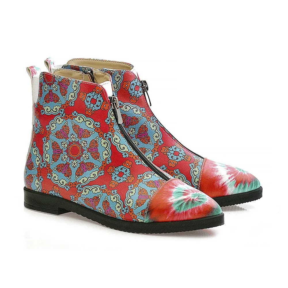 Colored Pattern Short Boots WFER115