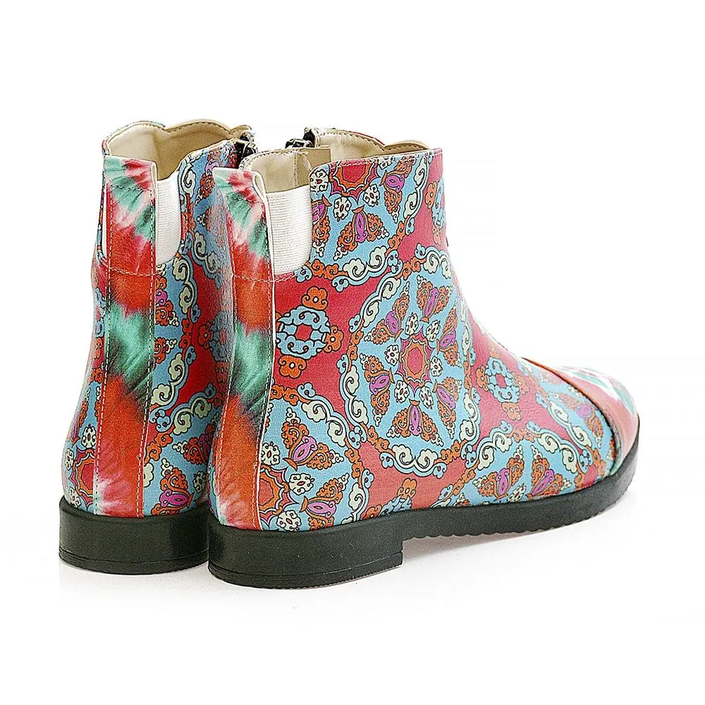 Colored Pattern Short Boots WFER115