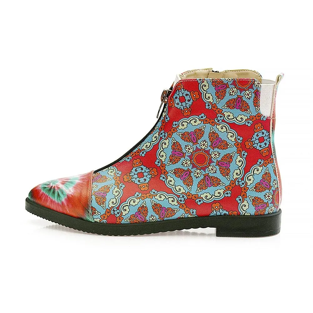 Colored Pattern Short Boots WFER115