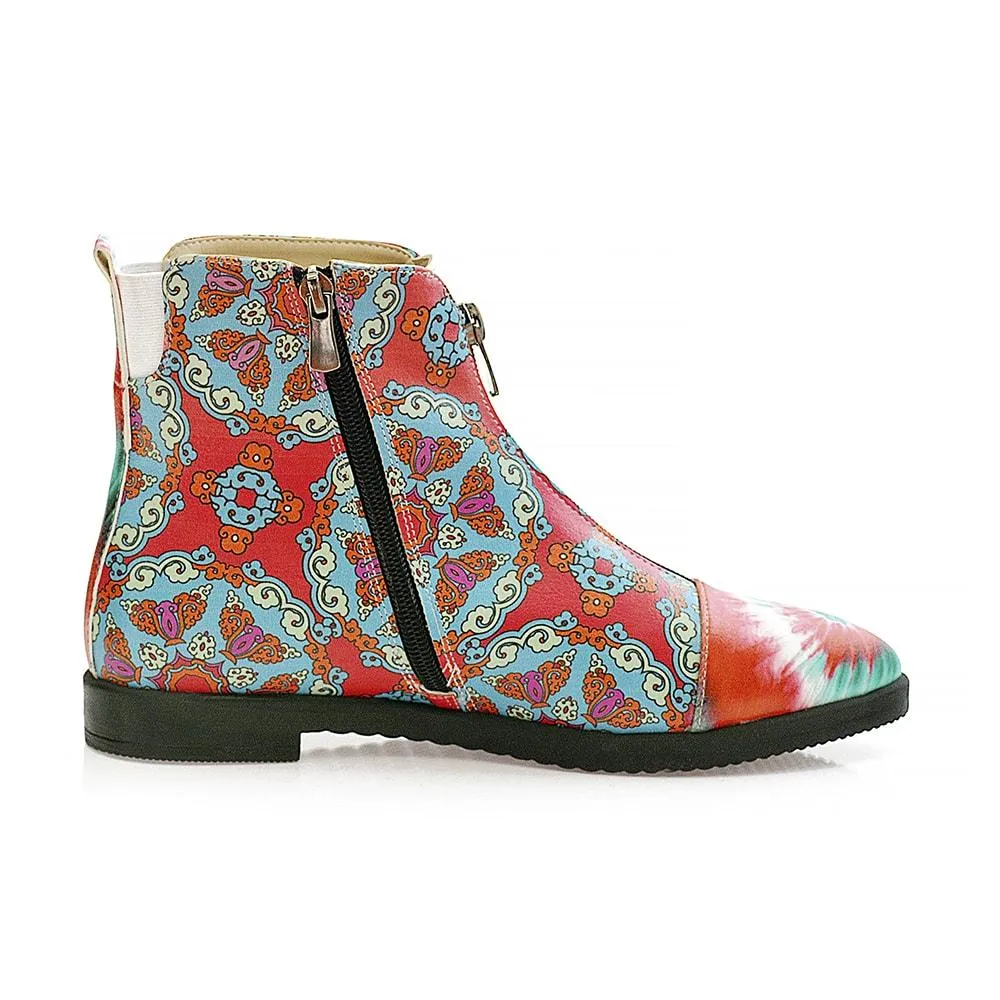 Colored Pattern Short Boots WFER115