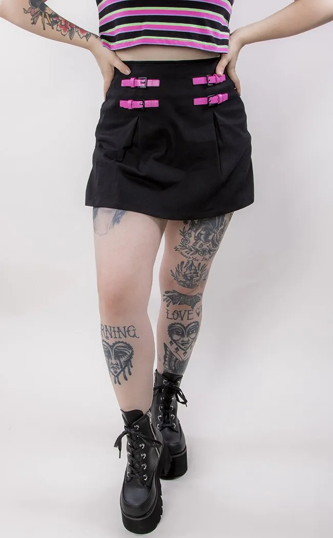 Contrast Stitch Goth Skort