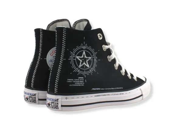 Converse Chuck Taylor All Star scarpe alte in tela A01588C black-high risk red