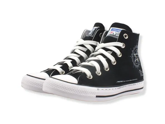 Converse Chuck Taylor All Star scarpe alte in tela A01588C black-high risk red