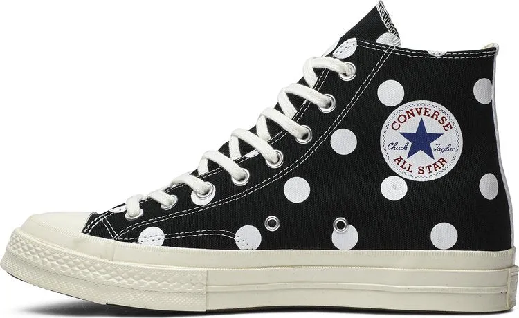 Converse Comme des Garçons x Chuck Taylor All Star 70 Hi Black Polka Dot Sneakers, black